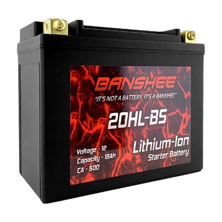 Banshee 12.8V Lithium Ion 20L-BS 500 Cranking Amps 12V Battery for Replacement 78-0827 YTX20HL-BS BA46300